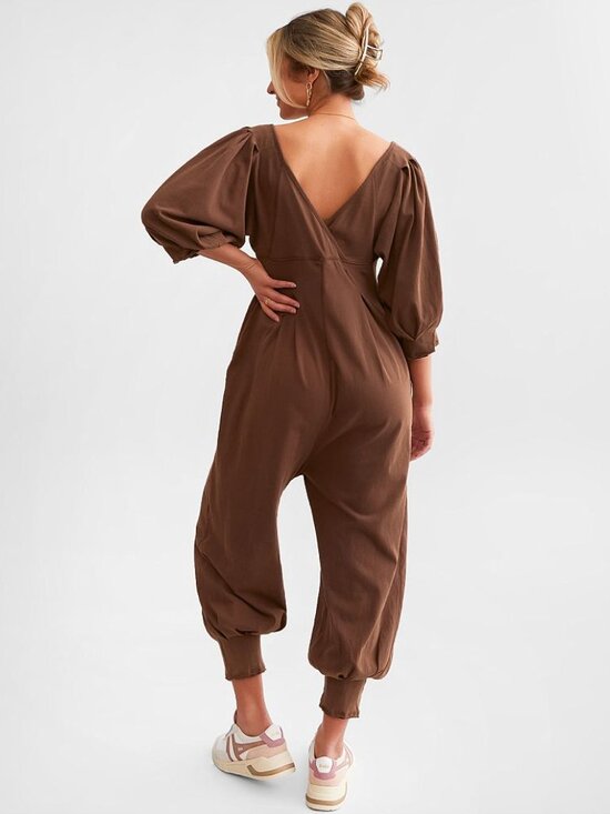 Free People Lotta Love Romper Size Large in Brown Butter Color - Picture 13 of 14